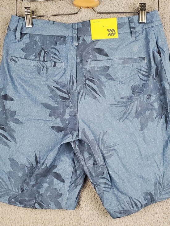 Other - All In Motion Men's Shorts 30-40 Blue Navy Palm Tree Print Athletic Golf Stretch